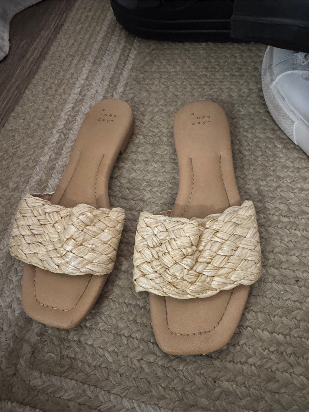 a new day Braided Straw Slide Sandal - Natural